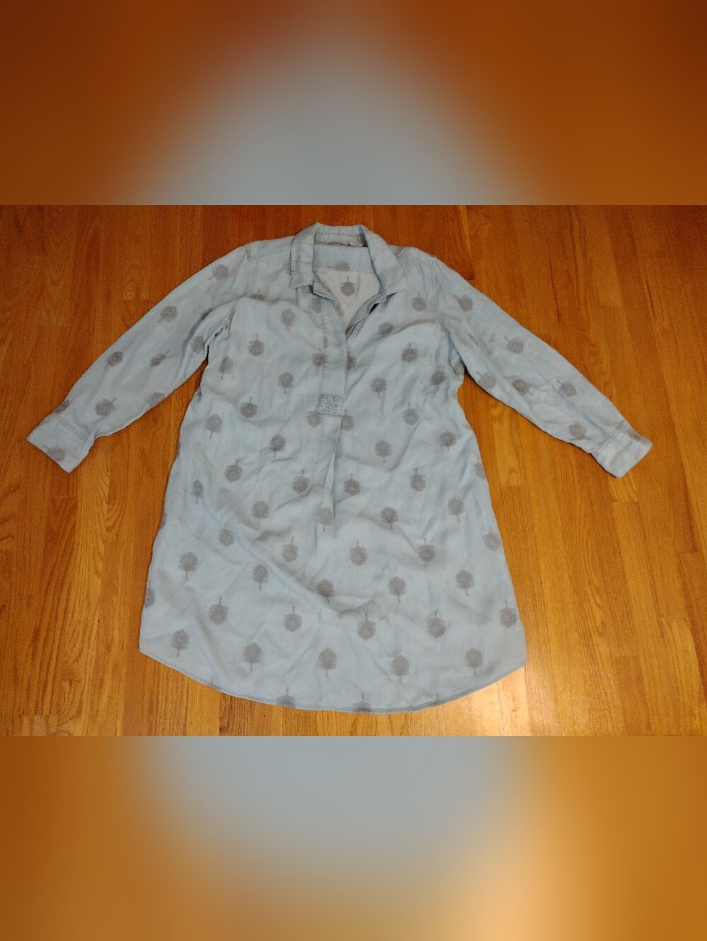 Soft Surroundings Paisley Park Shirt Dress Size 1X Blue Chambray Boho Lagenlook - Picture 4 of 6